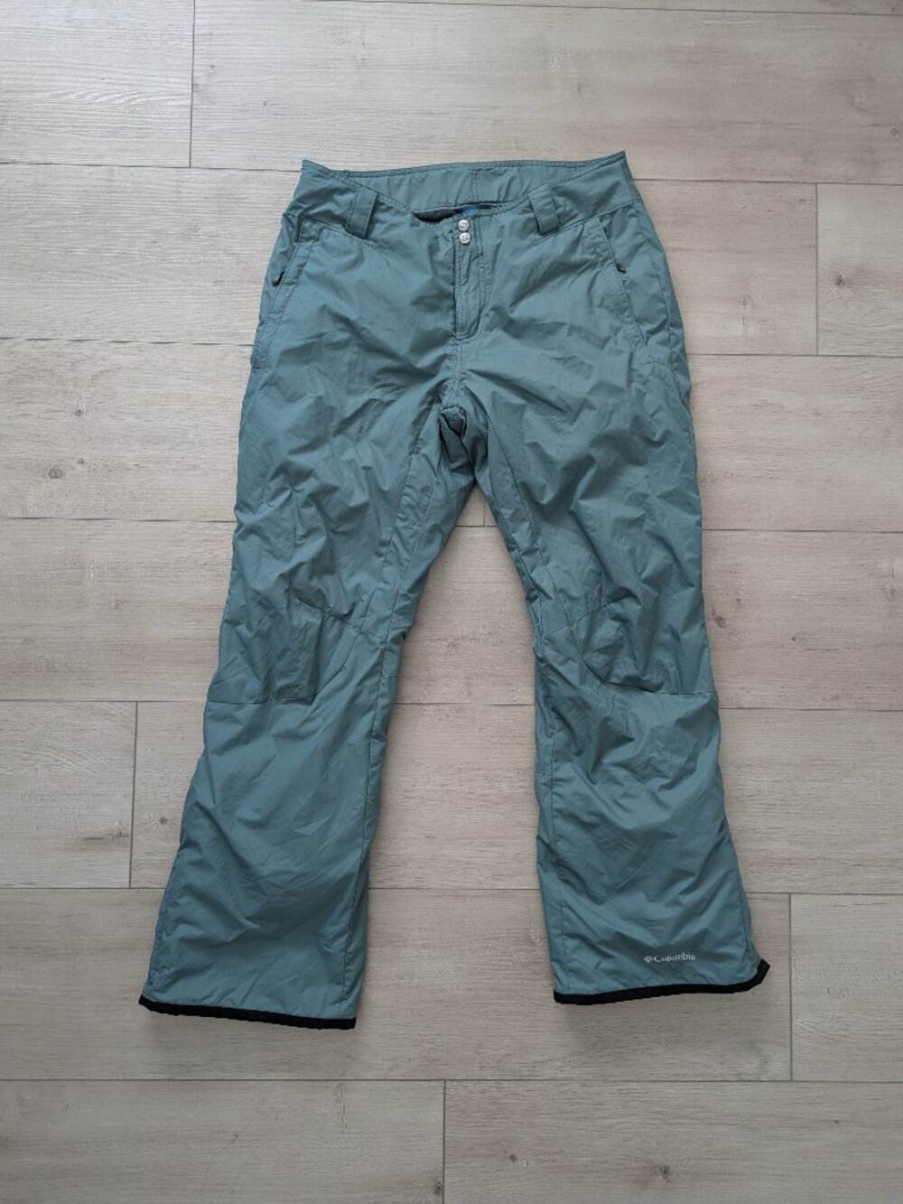 Columbia Mens Omni-Tech Snow Pants Size L Teal Green Waterproof Insulated Ski.